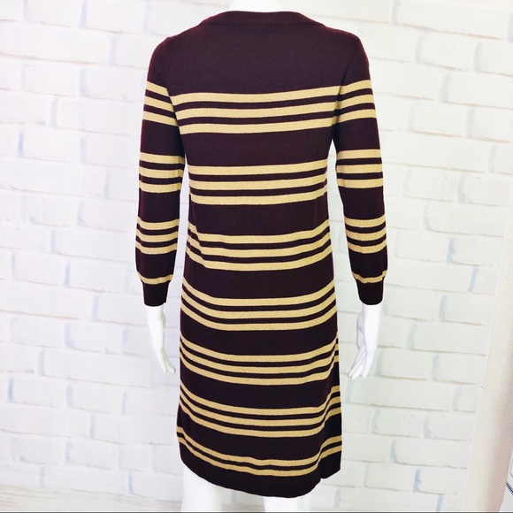 J. Crew Maroon Stripe Charley Sweater Dress - Picture 5 of 8